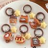 Cute Cartoon Coffee Shop Star Keychain Pendant  Funny Keychain Novelty Creative Backpack Decoration Accessories Gifts