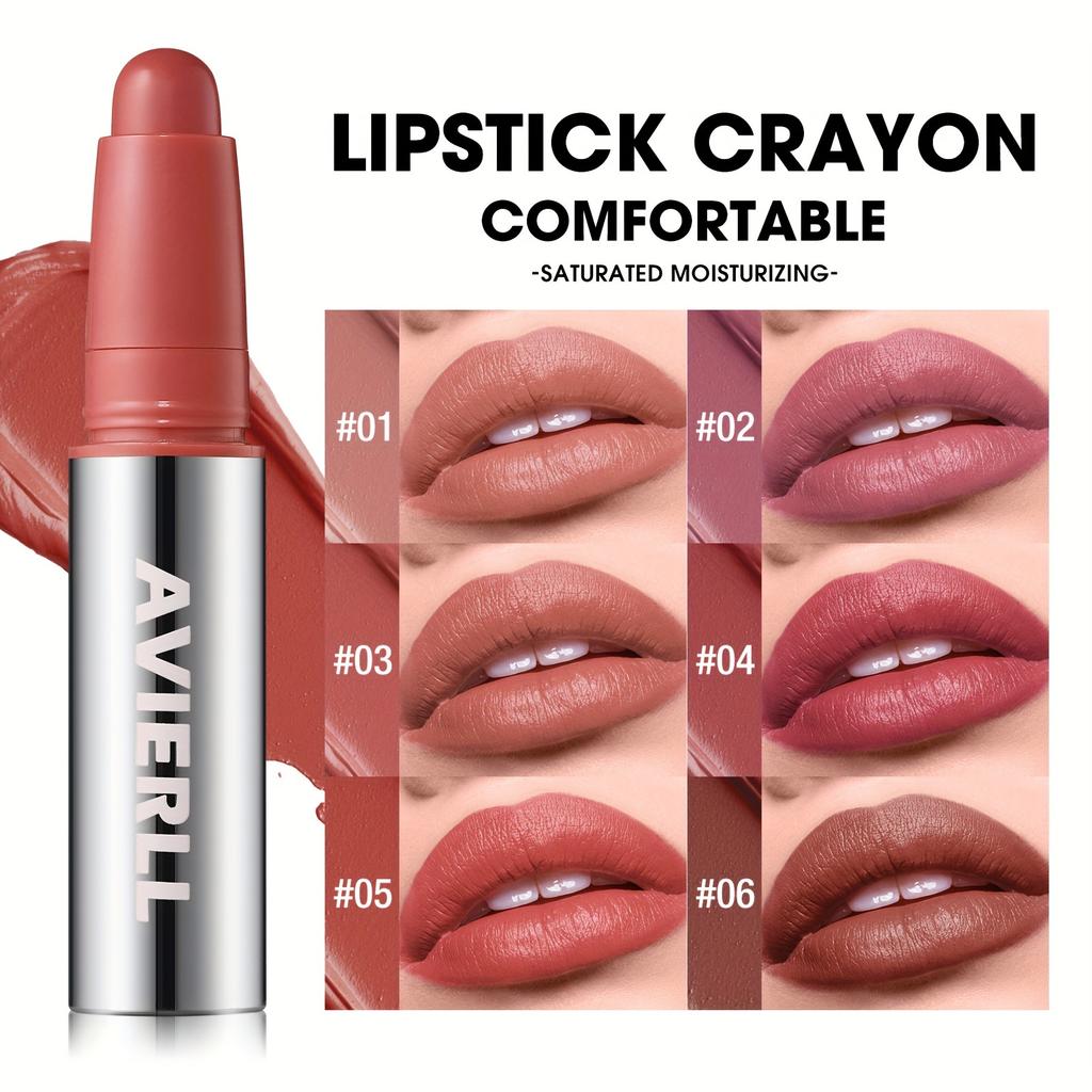6 Colors Matte Lipstick Waterproof Velvet Nude Lipsticks Stick Smooth Red Brown Lip Pigments Long Lasting Lip Gloss Lips Makeup