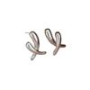 Korean Fashion Cross Irregular Metal Stud Earrings for Women Girls Simple Temperament Party Jewelry Accessories