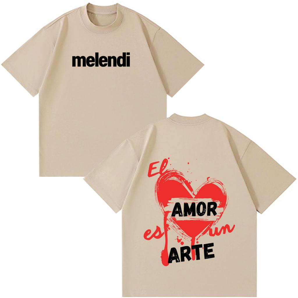 Rapper Melendi Tour Print 2026 Tshirt Unisex Unisex Hip Hop Tshirt Summer Shortsleeved Loose Casual Cotton Aesthetic Trend Tshirt