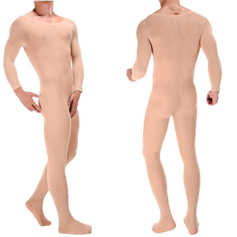 Transparent Long Sleeve Teddies Bodysuits Underwear for Men Erotic Plus Size Body Suit Men Underwear Body Stocking