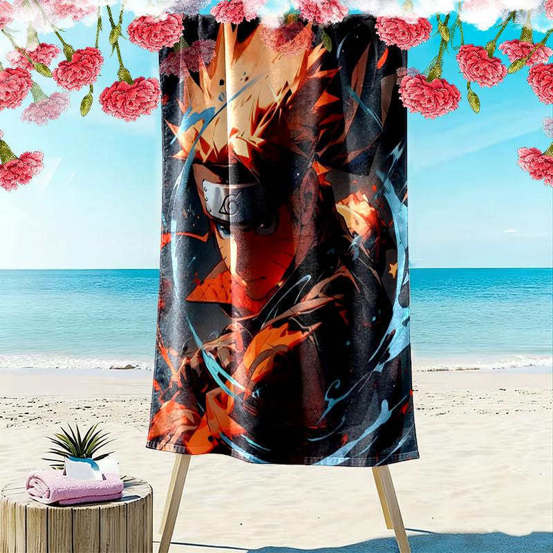 1pc Naruto Beach Towel Ideal Birthday Gift For Family, A Vibrant Beach Towel Suitable for Outdoor Activities