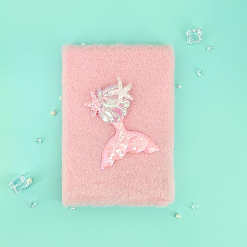 Quaderno Morbido A5 Coda di Sirena con Paillettes - 80 Fogli Diario Regalo Cartone Animato