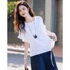 Women's Asymmetric Drawstring Pleated Cotton Spandex T-shirt
