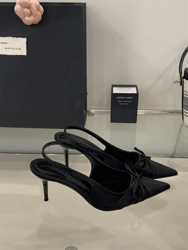 Módní boty na nízkém podpatku Lodičky Špičaté Klínek 2025 Sandály Slingback Dámské Nízký podpatek Sladká špička Mašle Léto Ležérní Béžová Oranžová Nejnovější