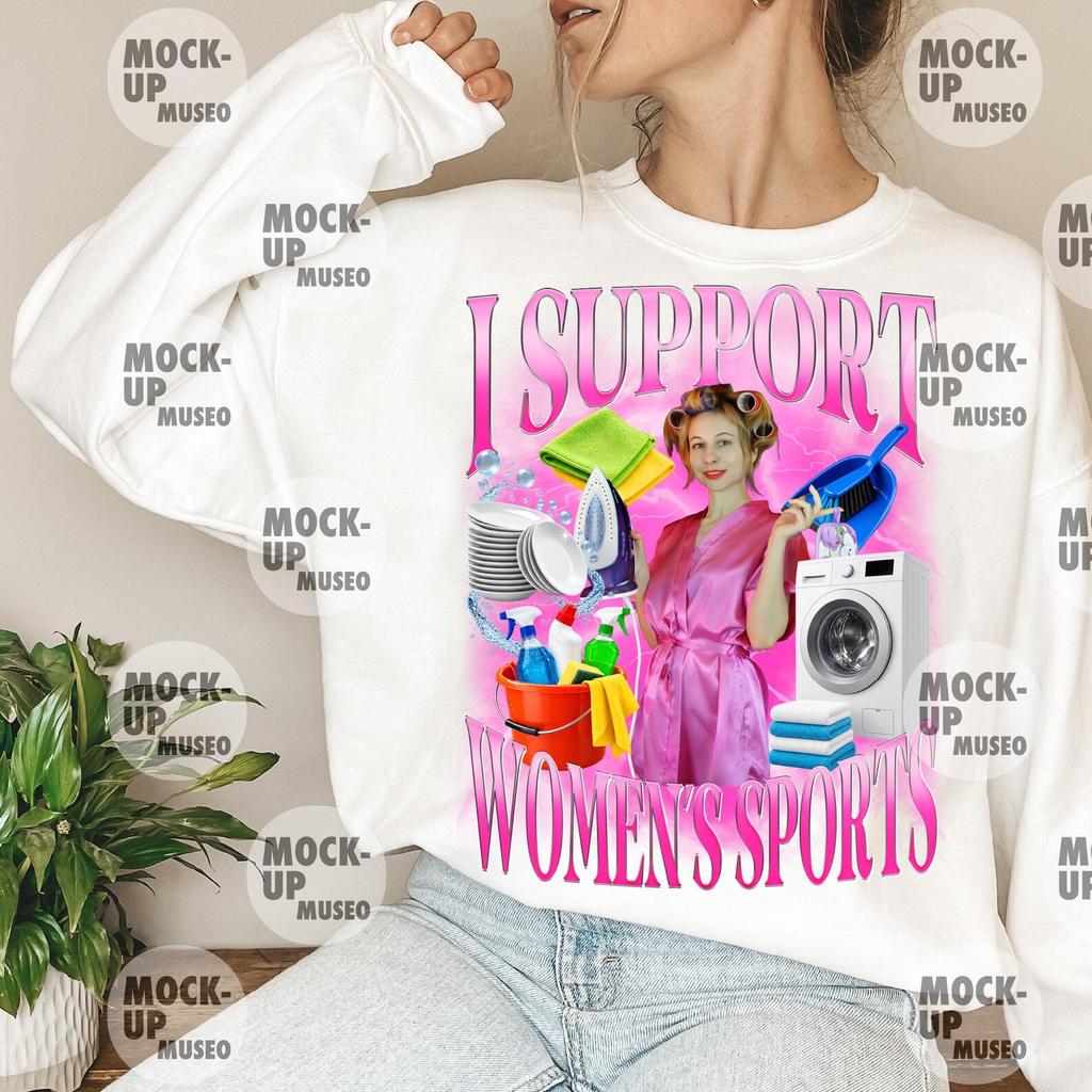 Personalized I Support Women's Sports PNG: Custom Family Bootleg Shirt Design
