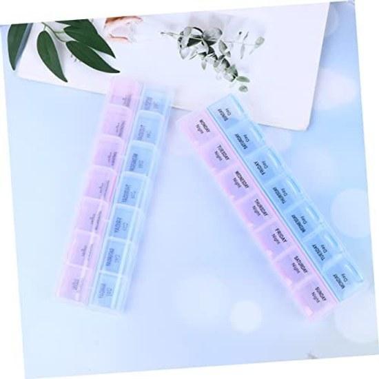Generic 2-piece case weekly portable storage box lightweight design organizing tablets jewelry small items.