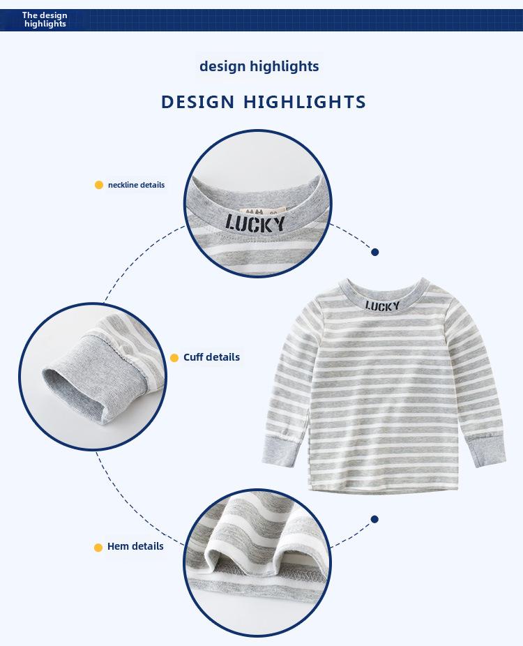 27KIDS 2024 Herbst Mädchen Gestreifte T-Shirts - Kinder Unterziehshirts & Babykleidung