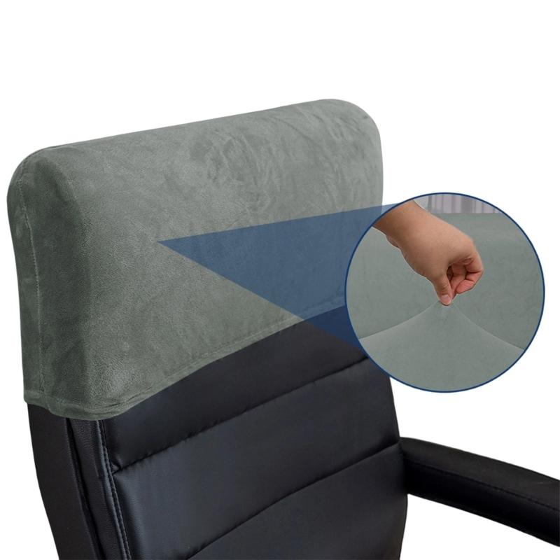 Stretchable Chair Headrest Cover, Soft Plush Rectangular Slipcover Fit 40-50cm Headrests for Office Computer Chair, Furniture, Recliner Chair