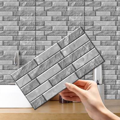 5/10pcs Vintage Imitation Stone Marble Tiles Sticker Kitchen Wardrobe Bathroom Home Decor Self-adhesive Crystal Hard Film Art Wall Decals