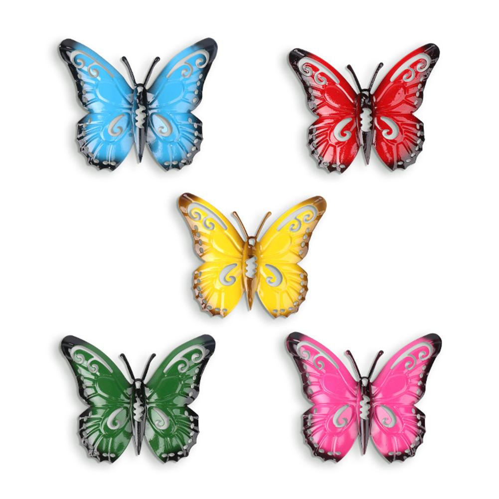 5 Pack 3D Metall Hohl Schmetterling Dekoration Hof Zaun Decor Garten Dekoration Im Freien Und Innen W8C8