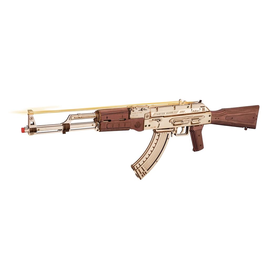 3D Flying Wooden Puzzle Rubber Band Gun Toy Gun Rubber Band Rifle with Japanese Instructions Tsukurundesu® (Rifle 2)