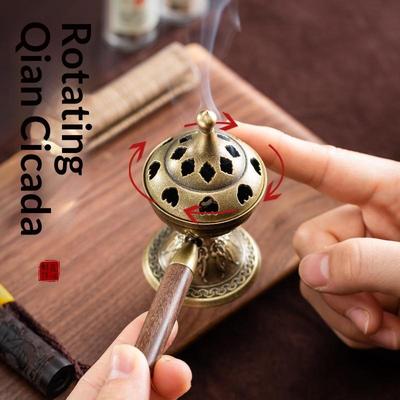 Bruciatore di Incenso Portatile Rotante Senza Polvere Appiccicosa Padella per Incenso a Conto Pera Bruciatore di Incenso Fragranza a Lunga Durata