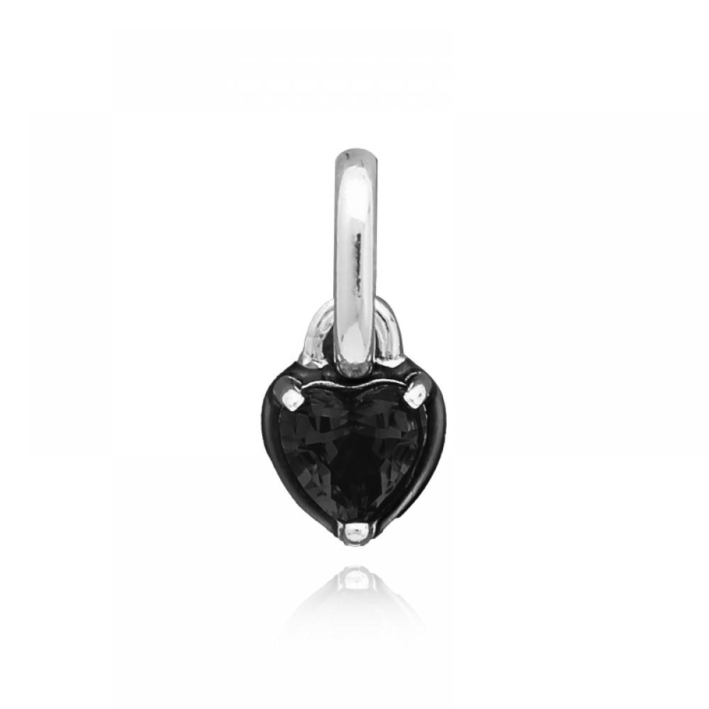 PAndora 793042c01 PAndora Me Black Chakra Heart Mini Pendant And Dangle Silver Charm