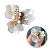 Decorative Applique Patch Flower With Pearls For Sewing Gluing White