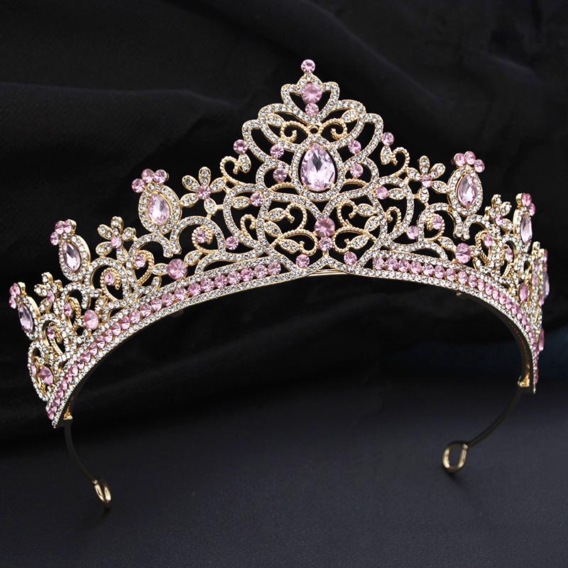 Gorgeous Baroque Rhinestone Wedding Crown for Women Girls Party Birthday Tiaras Headbands Bridal Hair Jewelry for Queen Tiara