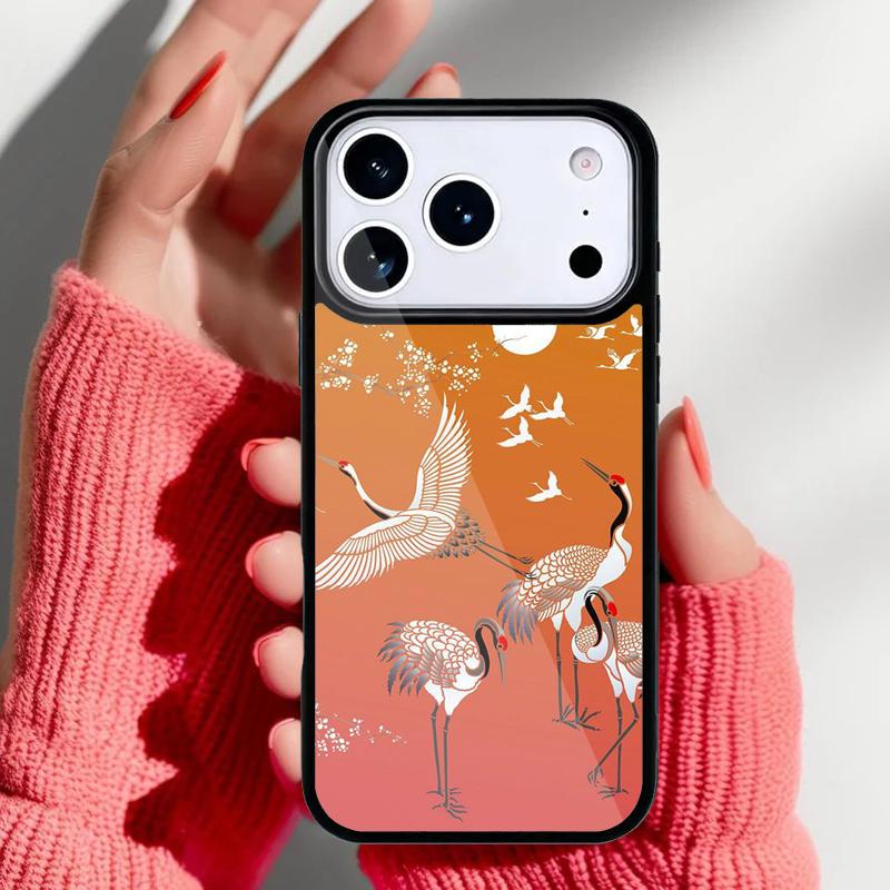Red-crowned Crane Bird soft Phone Case for iPhone 17 Air 16e 15 14 13 Pro Max Back Cover for 12 11 Pro Coque