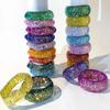 Accessories, exaggerated round resin glitter bracelets, transparent bracelets wholesale