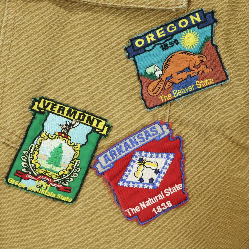 DILLO Made In the USA, Duck Canvas Fabric Animal Pattern Patch Cotton Pants Men's Used