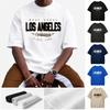 Men's Oversized Cotton T-Shirt With Crew Neck Short Sleeves, Letter Print, Loose Fit Casual Top For Daily Wear In Spring And Summer