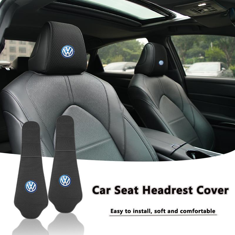 RSQ1 Valve Stems Caps Car Seat Ice Silk Headrest Pillow Case Storage Bag For Volkswagen VW Scirocco Jetta Beetle Golf Passat Polo Tig