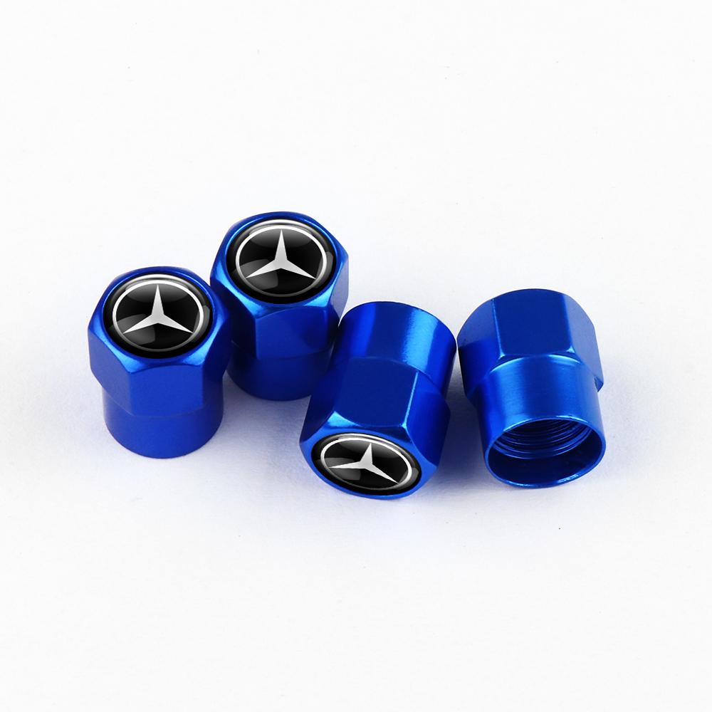 4pcs Car Wheel Tire Valve Caps Tyre Stem Covers Airdust Waterproof For Mercedes benz GLK GLA GLC w204 W251 W463 W176 Accessories AP1