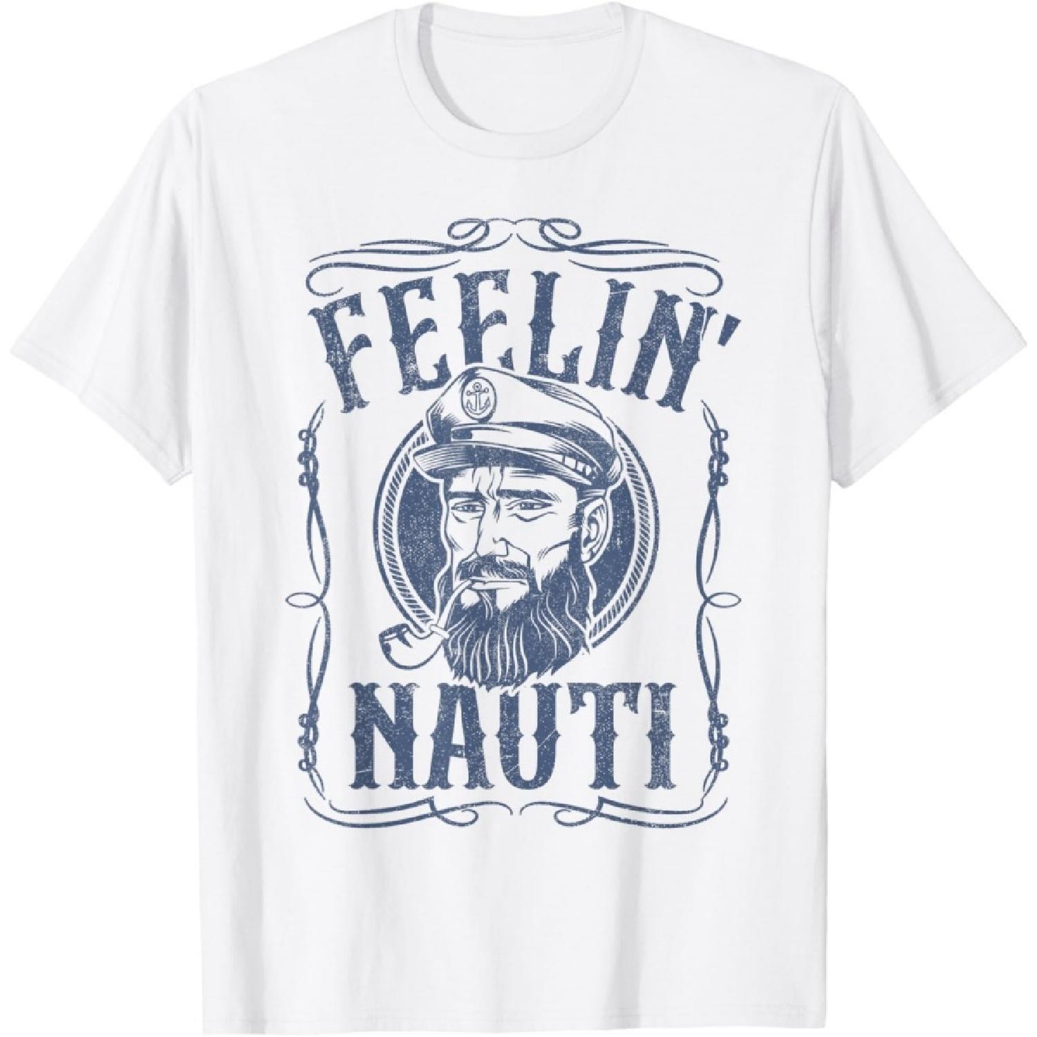 Забавная футболка с надписью Funny Feelin Nauti Boat Captain Pontoon Sailing Sailor Gift(1) S