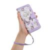 For Samsung Galaxy S24 FE Case PU Leather Floral Phone Cover with Card Slots