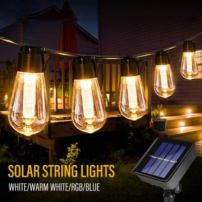 Solar retro led luz corda ao ar livre à prova dwaterproof água férias jardim pátio paisagem luz família festa de natal decoração luz atmosfera luz