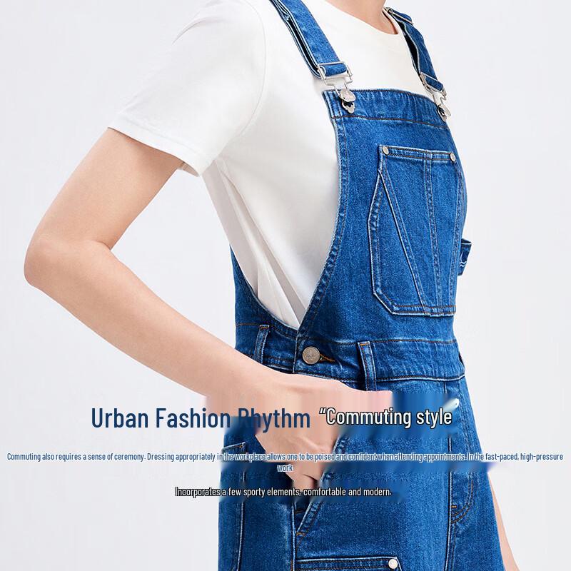 Navigare Women's Casual Denim Overalls Shorts