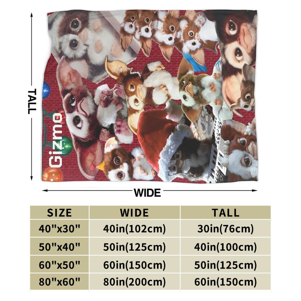 Gizmo Mogwai Monster Gremlins  Flannel Blanket  for Home Decor Airplane Travel Aesthetic Bedspread Sofa Bed Cover