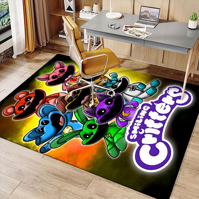 Smiling Critters Printed Absorbent Washable Carpet, Non-Slip Bathroom Mats, Kitchen Rugs, Yoga Mat,Living Room Entrance, Camping Picnic Rugs