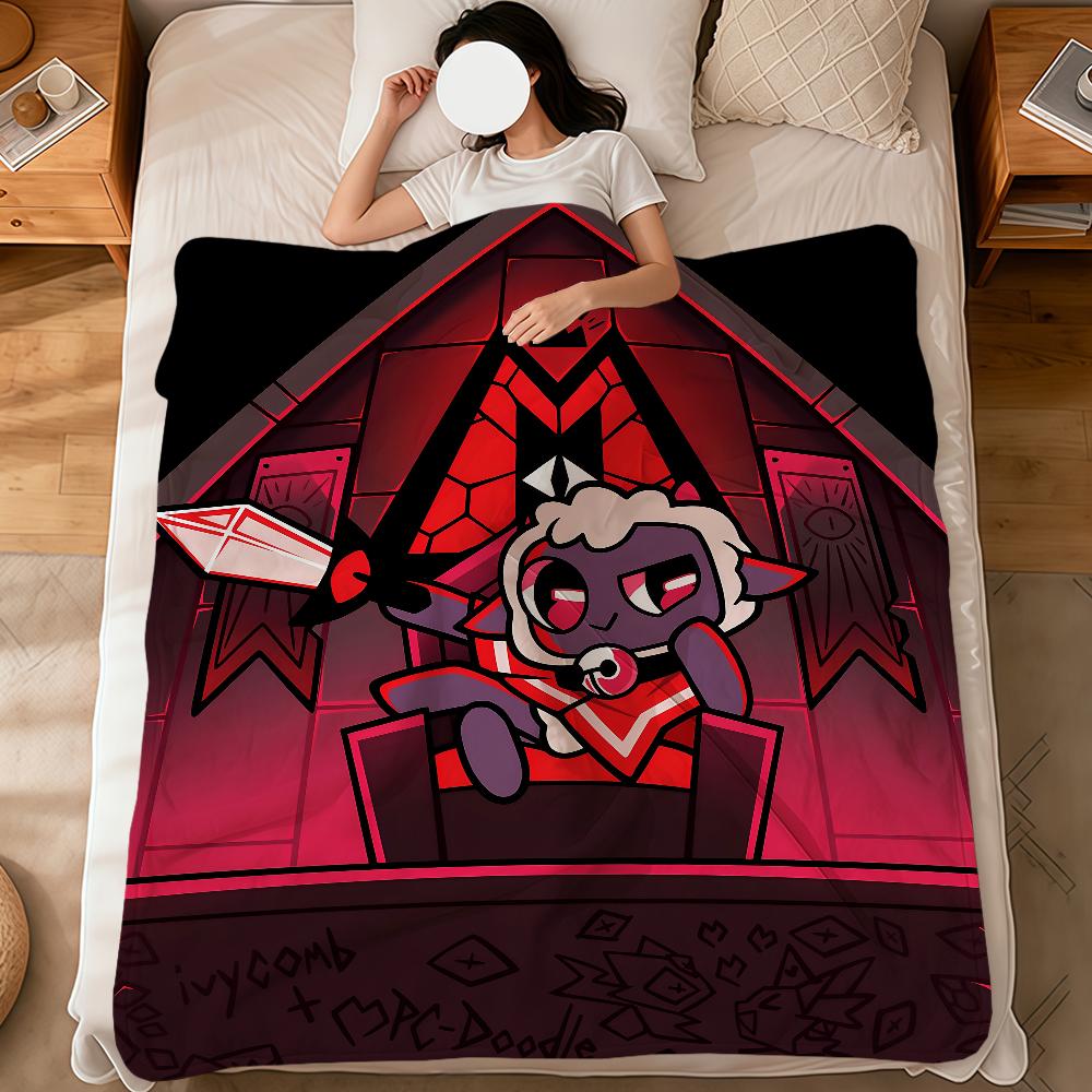 Gra C-Cult of the Lamb Koc miękki ciepły pluszowy koc do akademika sofy salonu zwierzęcia hogar sypialni prezent drzemka dom Flanelowy Size: 75*100cm, Weight: 280 GSM