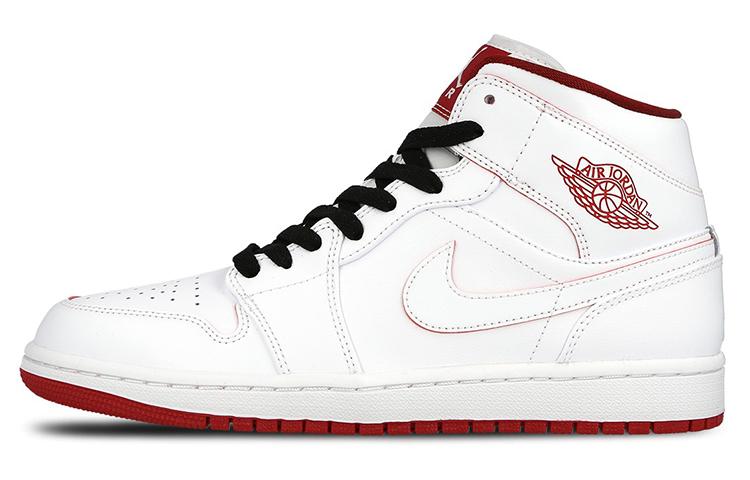 Jordan 1 Retro Mid White Gym Red Black 554724-103