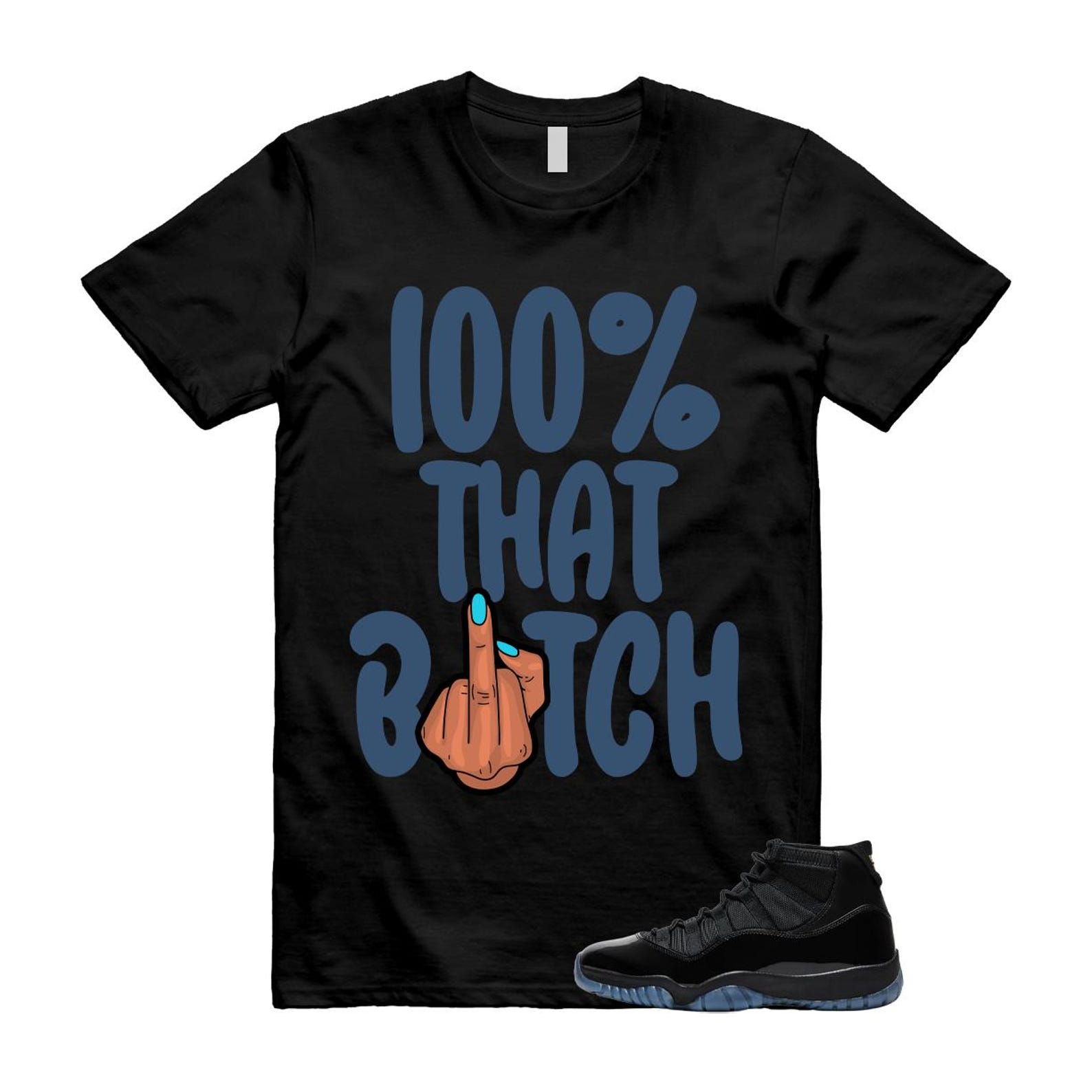 11 Gamma Blue Black T Shirt Match 100 S
