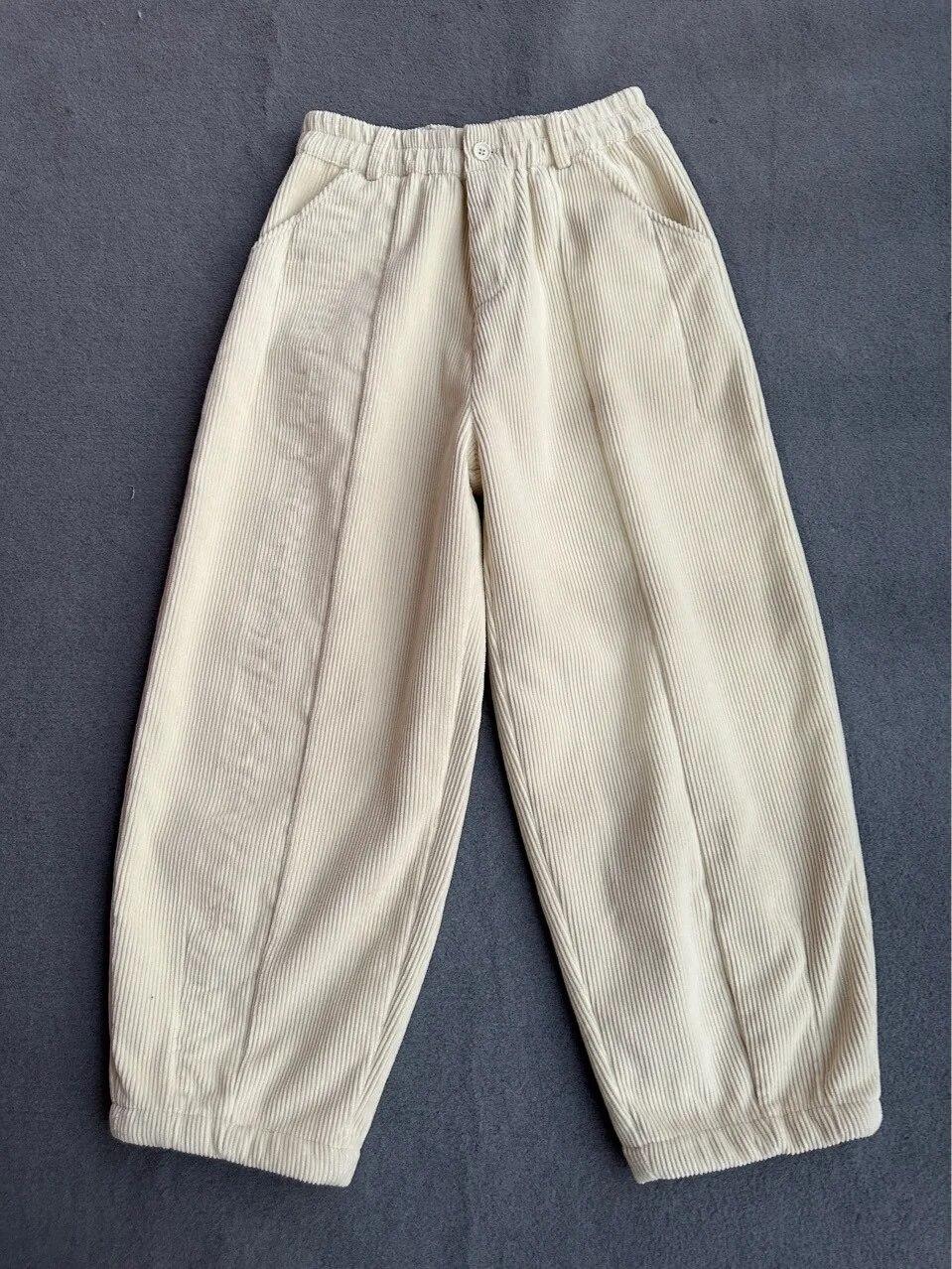 

Johnature, простые японские милые вельветовые флисовые шаровары с высокой талией, свободные толстые хлопковые брюки, осенне-зимние брюки One Size белый