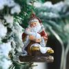 VALICLUD Sitting Santa with Baby Jesus and Lamb Figure Kneeling Santa Collection Resin Christmas Hanging Decoration Statue Xmas