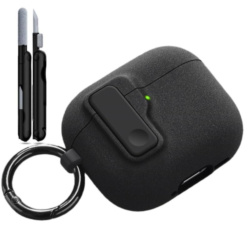 (Sandstone) New Case for Airpods 4th Generation Rugged Protection with Secure Lock for Airpods 4/Pro 2/Pro Case with Cleaner Pen