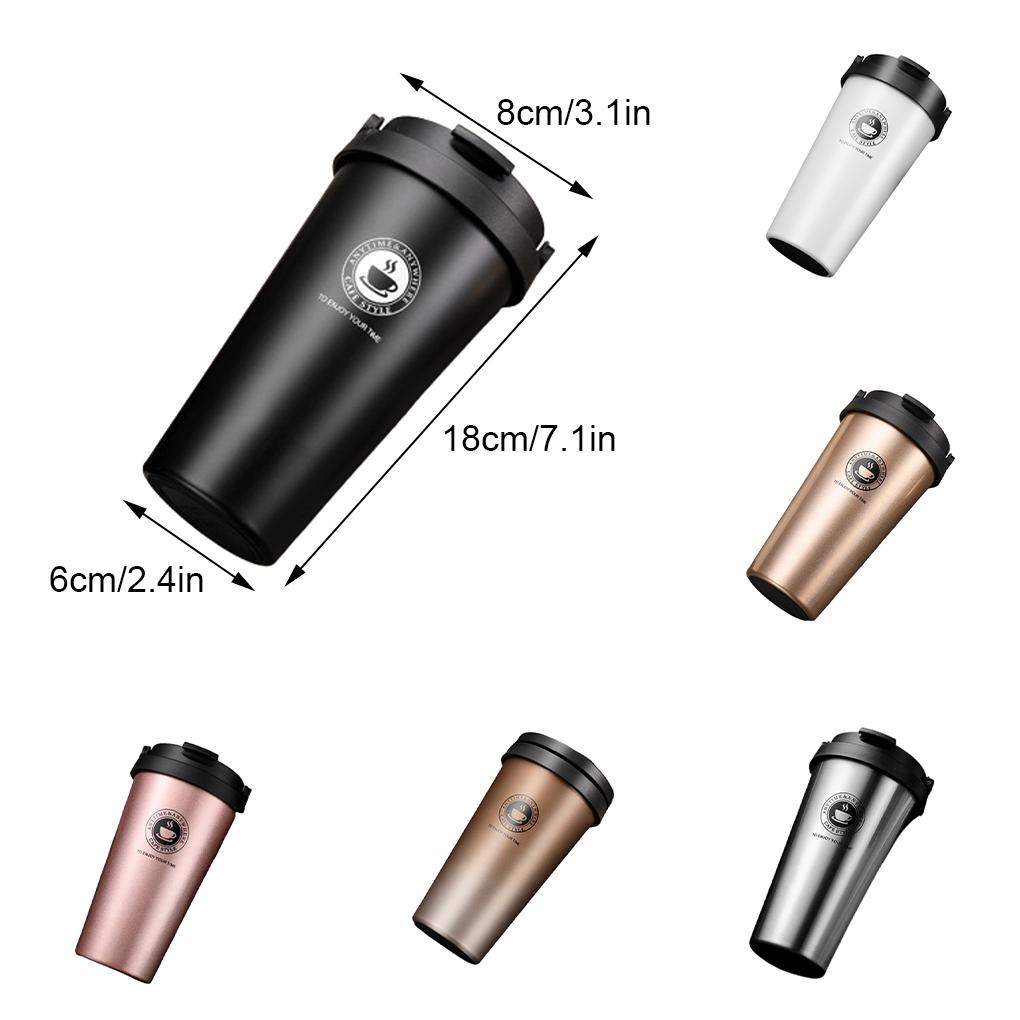 Izolované šálky na kávu za horka a za studena Velkokapacitní hrnek na kávu odolný proti vytečení s nepropustným víkem