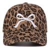 Baseball Print Leopard Stitching Embroidered Bow Neutral Gender Women  Men For Caps Spring Autumn Outdoor Adjustable Casual Hats Sunscreen Hat