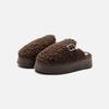 New Fashionable and Versatile Cotton Shoes and Slippers, Indoor Warm and Fleece Height-increasing Shoes