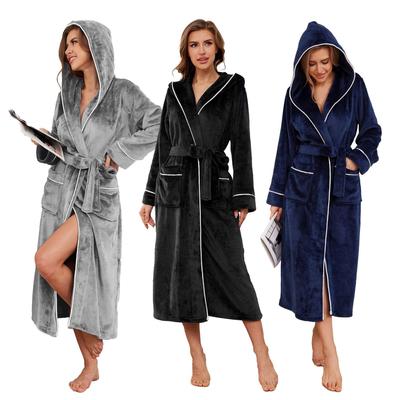 Unisex Flanell Bademäntel mit Kapuze - Extra-Lang, Übergröße, Perfekt zum Faulenzen im Herbst & Winter