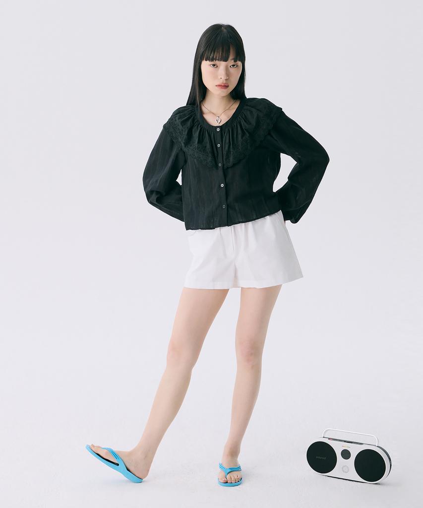 JUNEJUNE SPACE Vol12. Ruffle Blouse_Black(Vol12. Ruffle Blouse_Black)