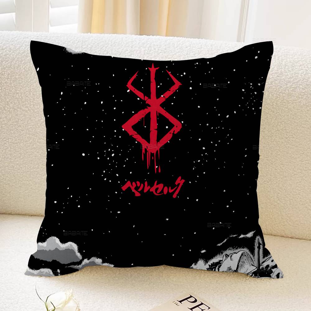 Berserk Guts Hot Anime Cushion Cover Inches Farmhouse Decor Home Throw Pillow Covers For Couch Decorations