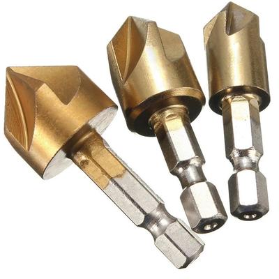 3-teiliges Set 12/16/19 mm Senker Bohrer Set für Holz Metall Schnellwechselbohrer Werkzeug Fasenbohrer Werkzeug