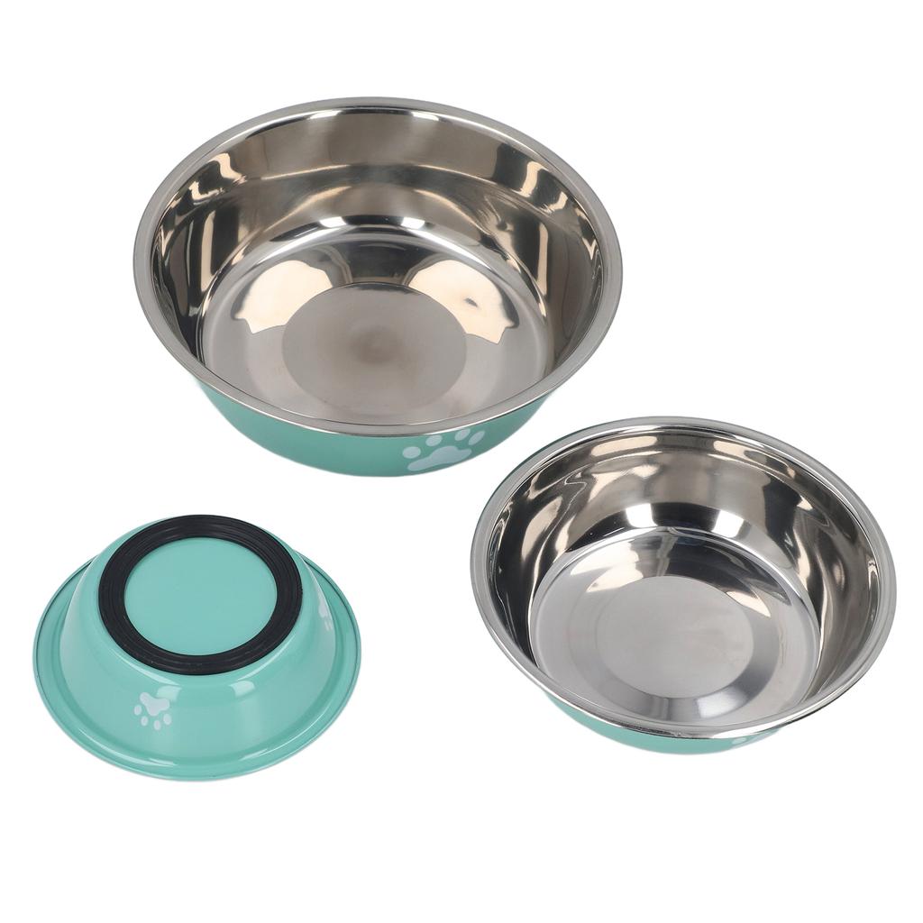 3Pcs Stainless Steel Pet Bowl Anti Slip Bottom Rust Resistant Easy Cleaning Cat Dog Food Bowl for