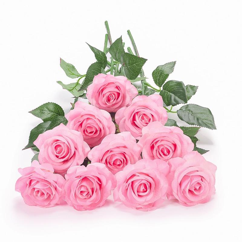 12 Stück Kunstseidenrosen, Kunstblumen, Bulk-Rosen, Blumenarrangement, Blumenstrauß für Zuhause, Hochzeit, Party, Garten, Brautdekoration