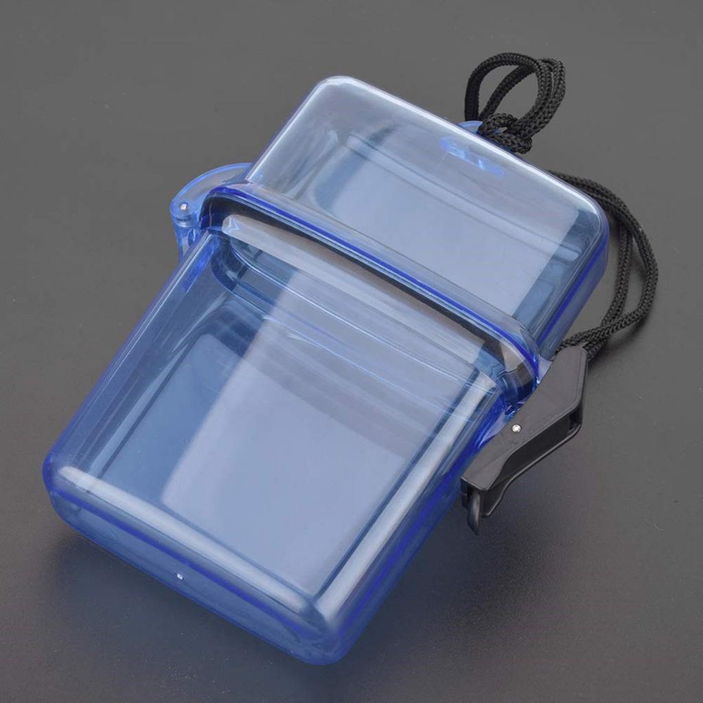Scatola Sigillata Impermeabile per Immersioni con Gancio per Cordino Trasparente Sott'acqua Galleggiante Custodia Ermetica per Surf Canoa Kayak
