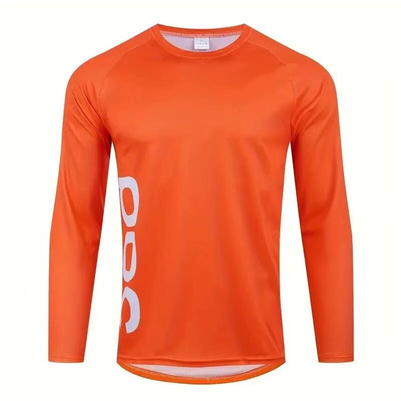 Mens Quick-Dry Long Sleeve MTB Cycling Jersey Trail Riding Downhill Mountain Bike Outdoor Sports