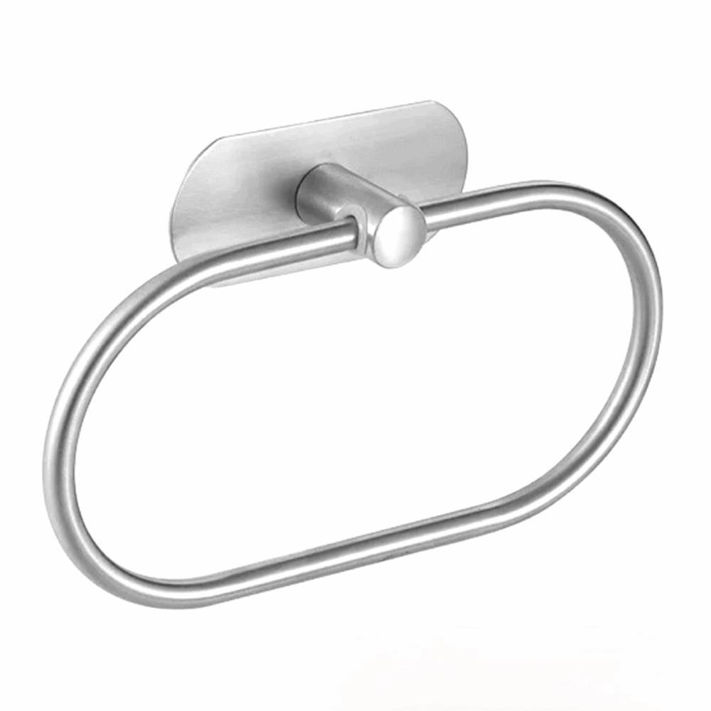 Silver Hand Towel Holder Stainless Steel Towel Rack Vintage Towel Ring Holder Hotel